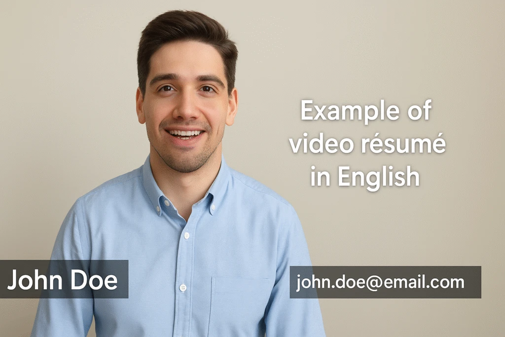 Ejemplo de videocurrículum en inglés frente a cámara