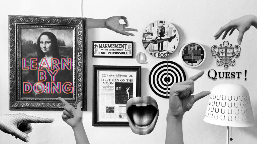 Learn by doing. Pared de la antigua Casita, sede de Quest!