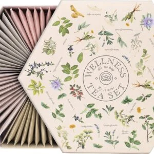 ACORUS | Caja de regalo de té surtido de té con 6 tipos de tés funcionales, 60 bolsitas, selección de tés para regalar y promover el bienestar.